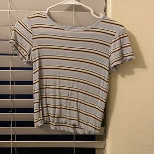 kohl’s light blue striped shirt